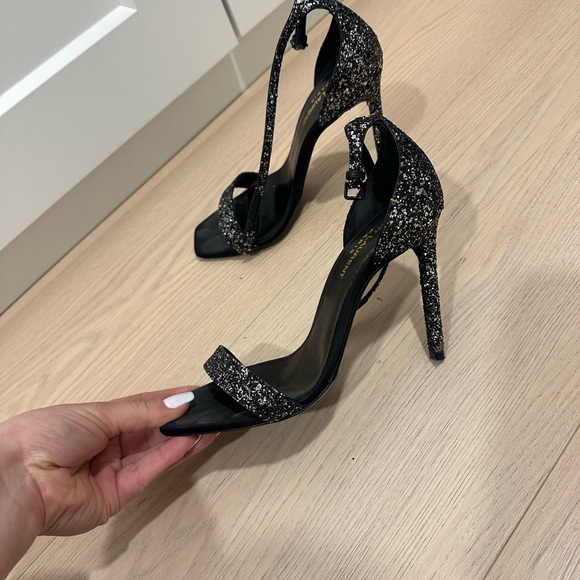 Saint Laurent Black Glitter Heels - Picture 2 of 3